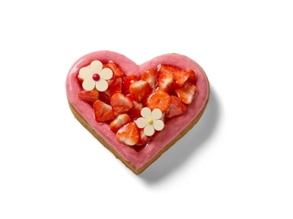 Aardbei hart taart groot